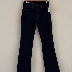GAP Baby Bootcut Jeans Womens Petite 25P Black Denim Mid Rise Stretch Dark Wash